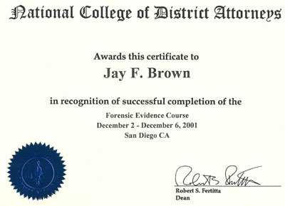 National College of District Attorneys - Forensic Evidence